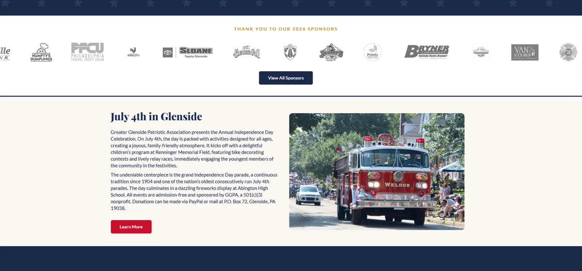 Greater Glenside Patriotic Association, Sponsors, after