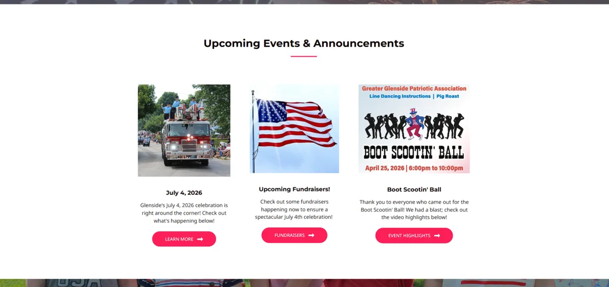 Greater Glenside Patriotic Association, Upcoming events, before