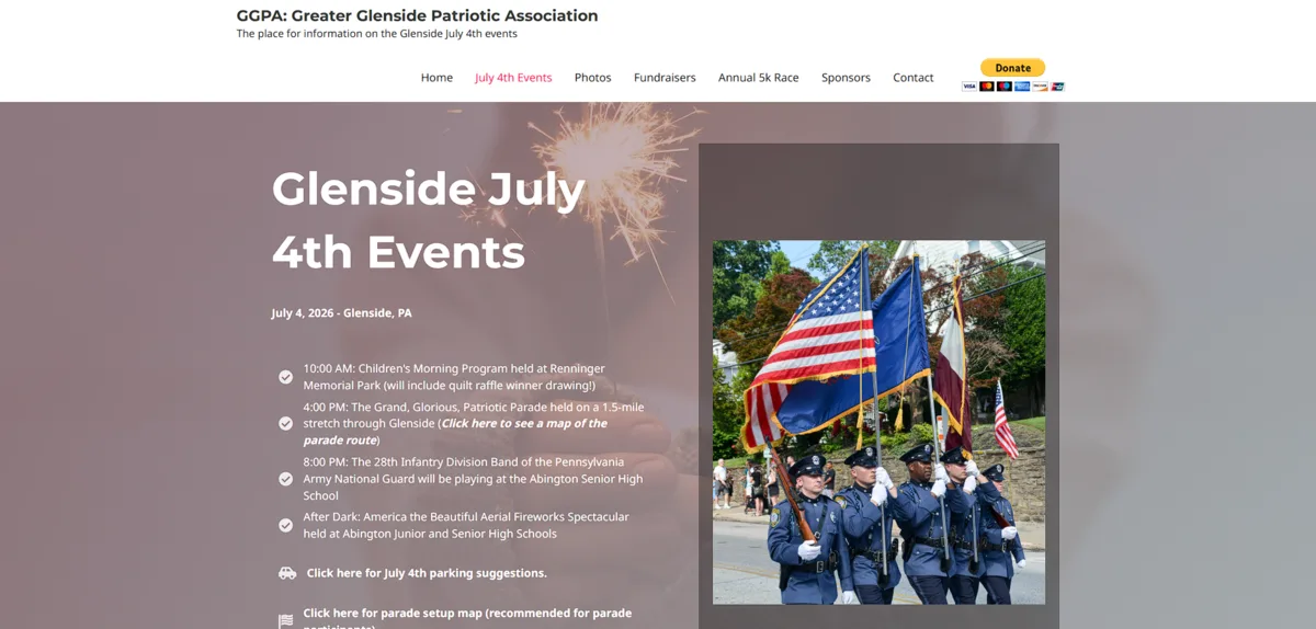 Greater Glenside Patriotic Association, July 4th events, before