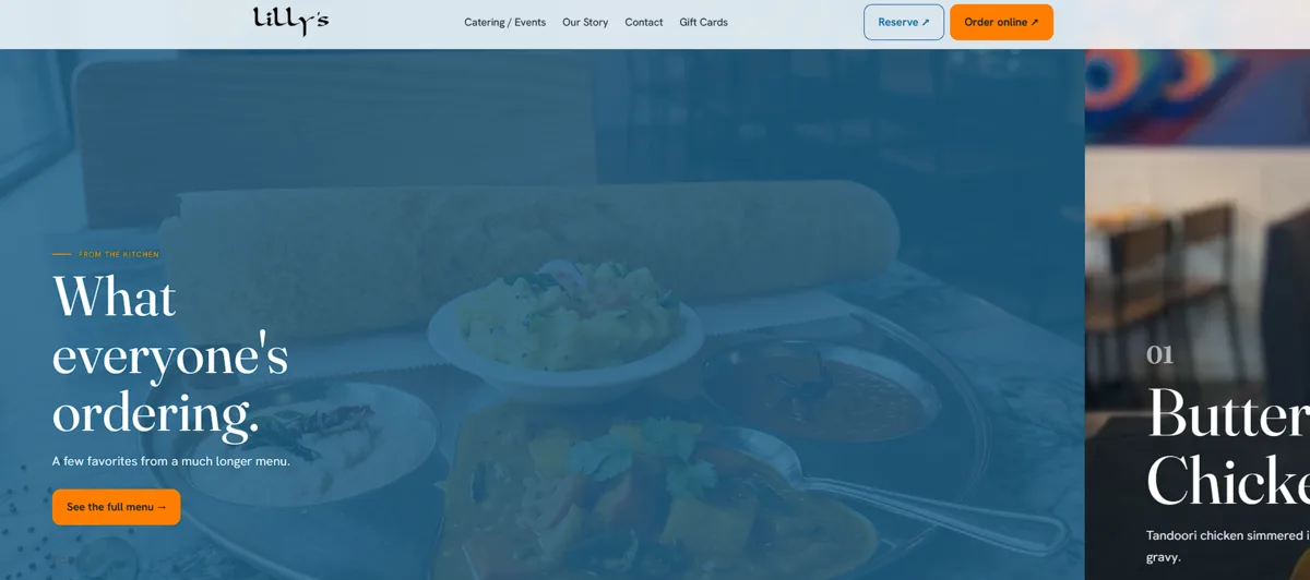 Lilly's Authentic Indian Cuisine, Featured dishes, after