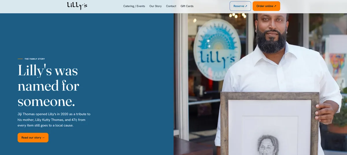 The new website, origin story page